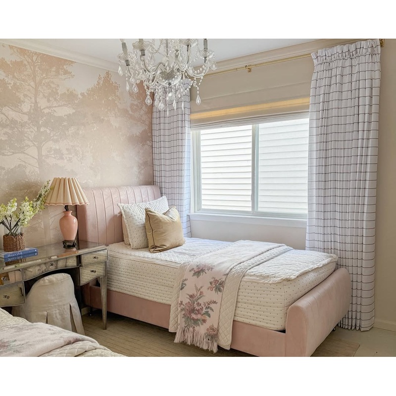 Vivienne Plaid Stripes Linen Curtains & Drapes French Pleated