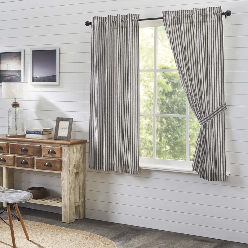 Ashmont Ticking Stripe Short Panel Set of 2 63×36