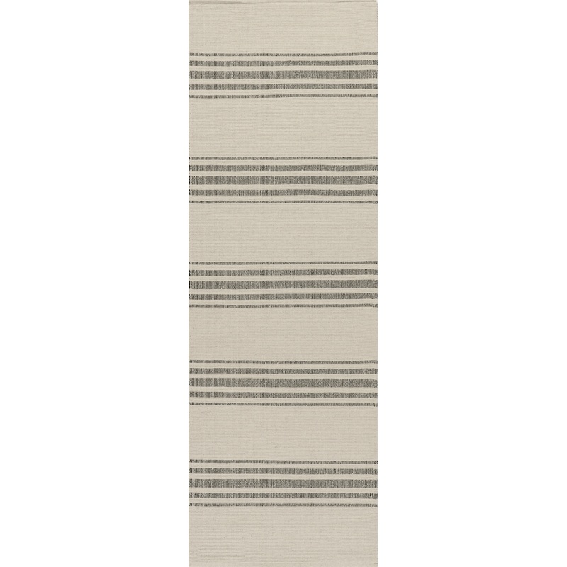 Bergamot Striped Cotton Rug | Beige