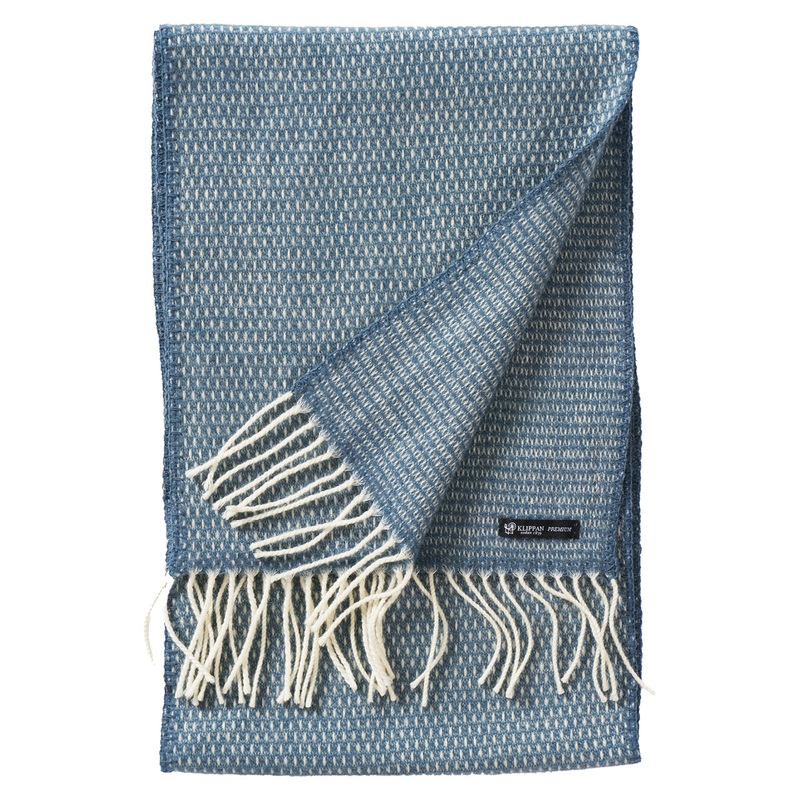 Hugo Brushed Recycled Merino/New Merino Wool Scarf, Dusty Blue