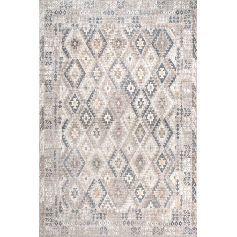 Gizelle Washable Aztec Rug | Beige
