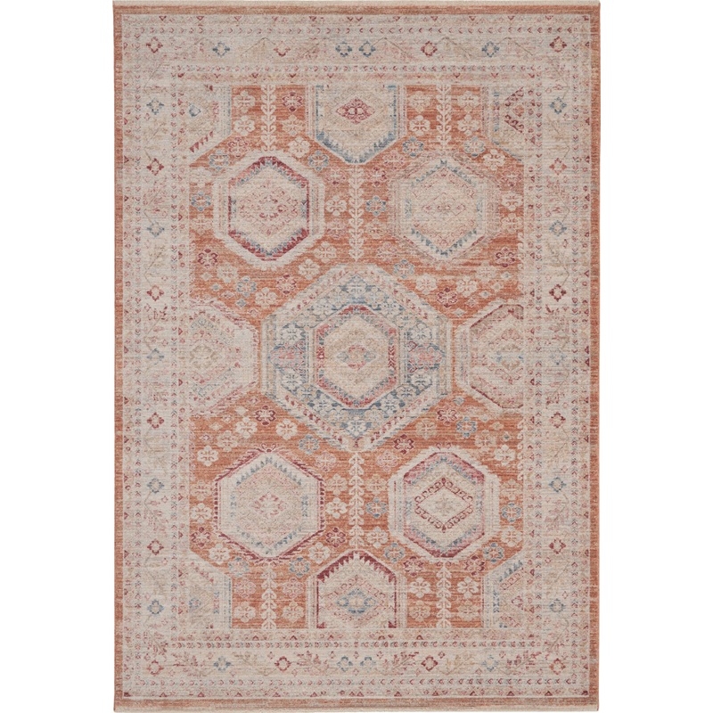 Nourison Homestead 5’3″ x 7’8″ Brick Vintage Indoor Rug