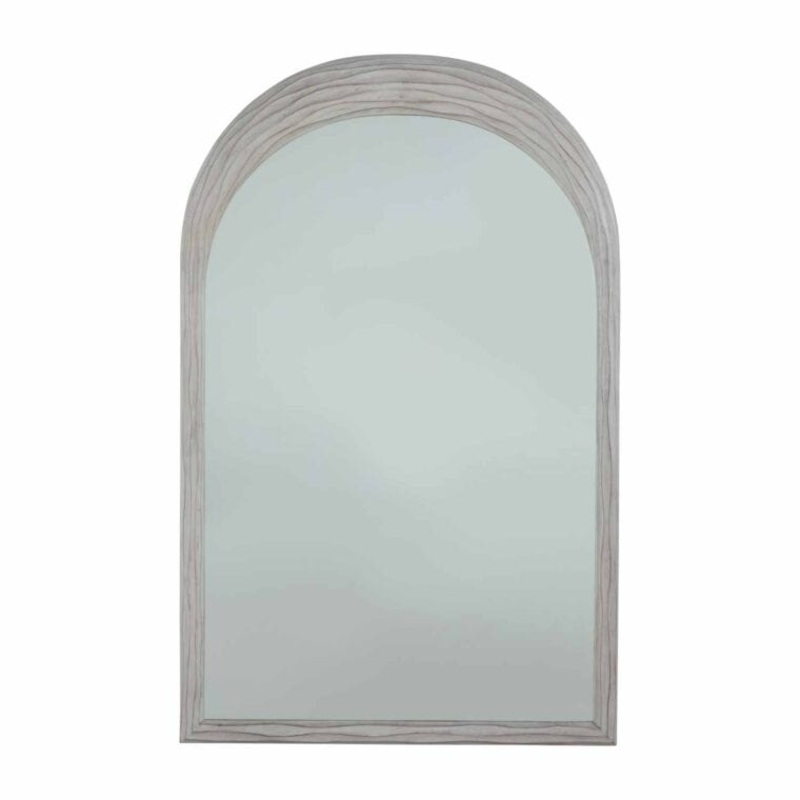 Swell Carved Wood Mirror White