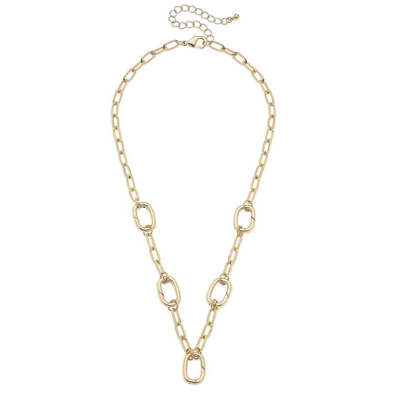 Avery Multi-Charm Collector Necklace Base in Shiny Gold