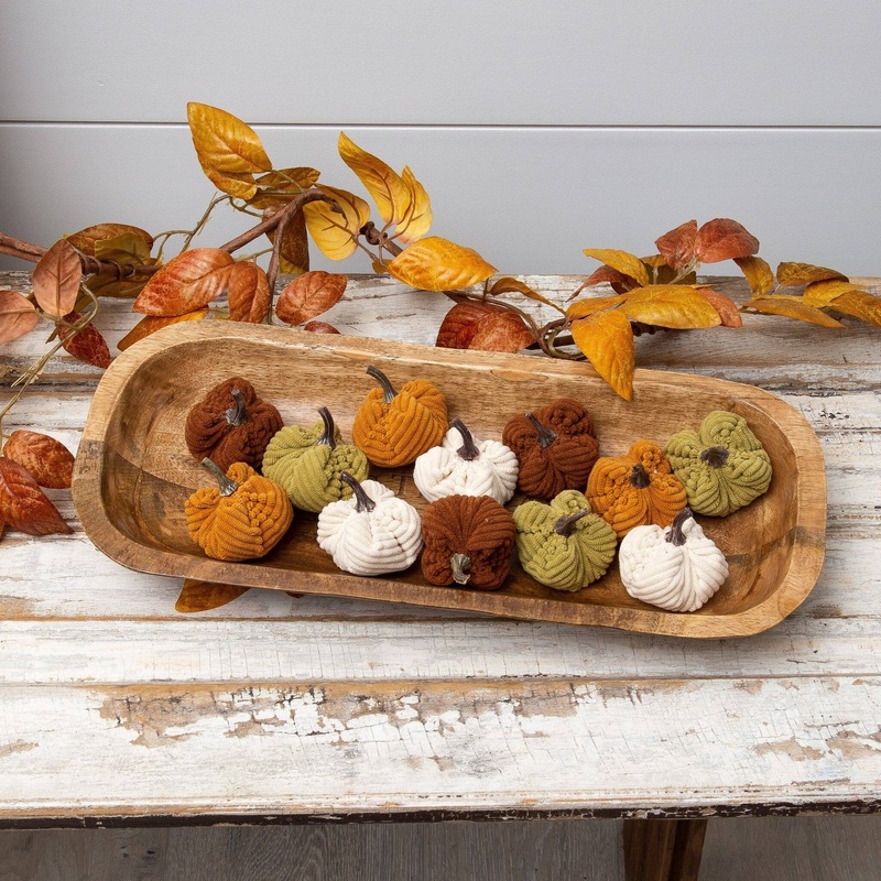 Mini Corduroy Harvest Pumpkins Set Of 12