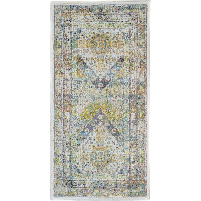 Nourison Ankara Global 2′ x 4′ Blue/Green Vintage Indoor Rug