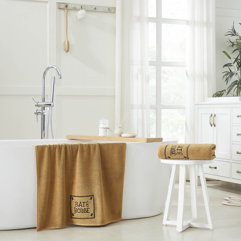 Bath House Prim Stars Tan Bath Towel Set of 2 27×54