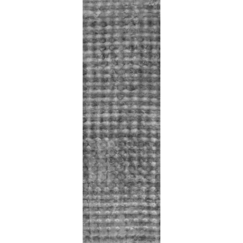 Ivana Checkered Plush Cloud Washable Rug | Dark Grey