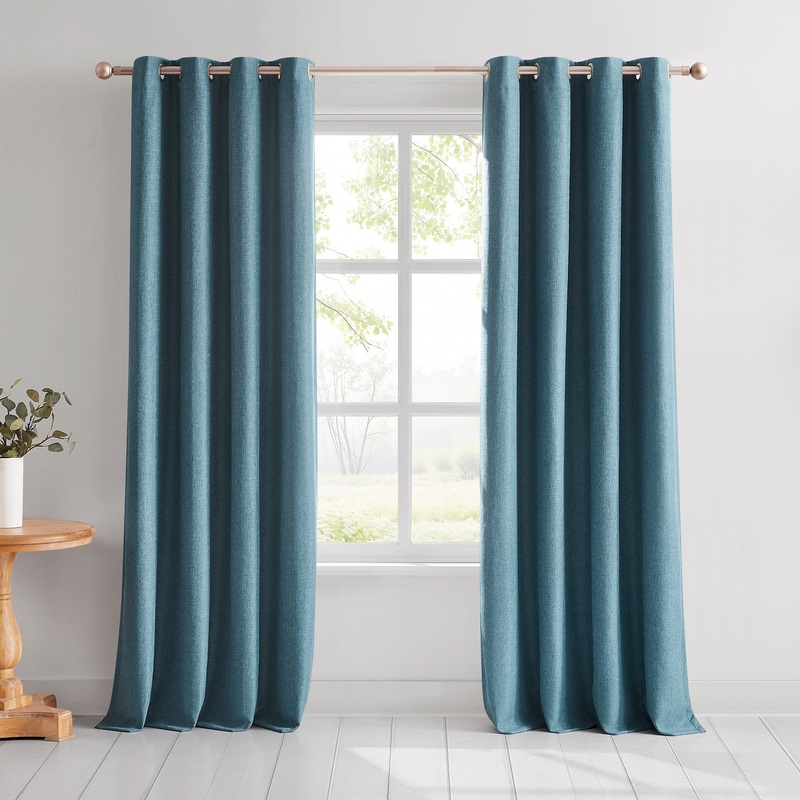 Meena Slub 100% Blackout Window Curtain Panels