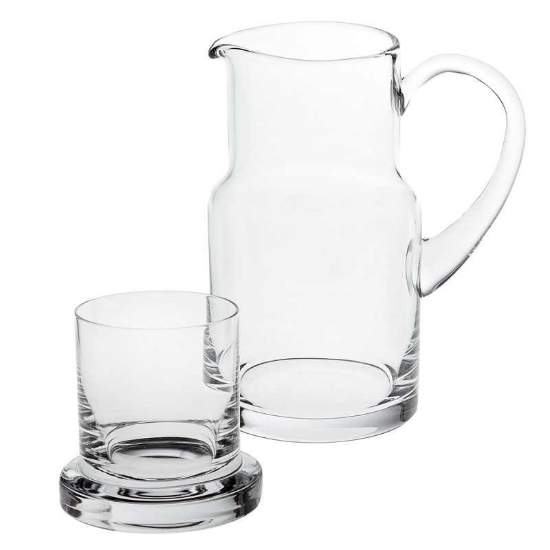 8 Mouth Blown Glass 2 Pc Bedside