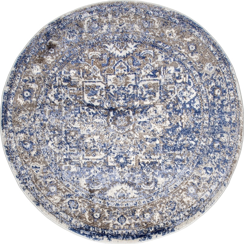 Faded Star Petal Emblem Rug | Light Blue