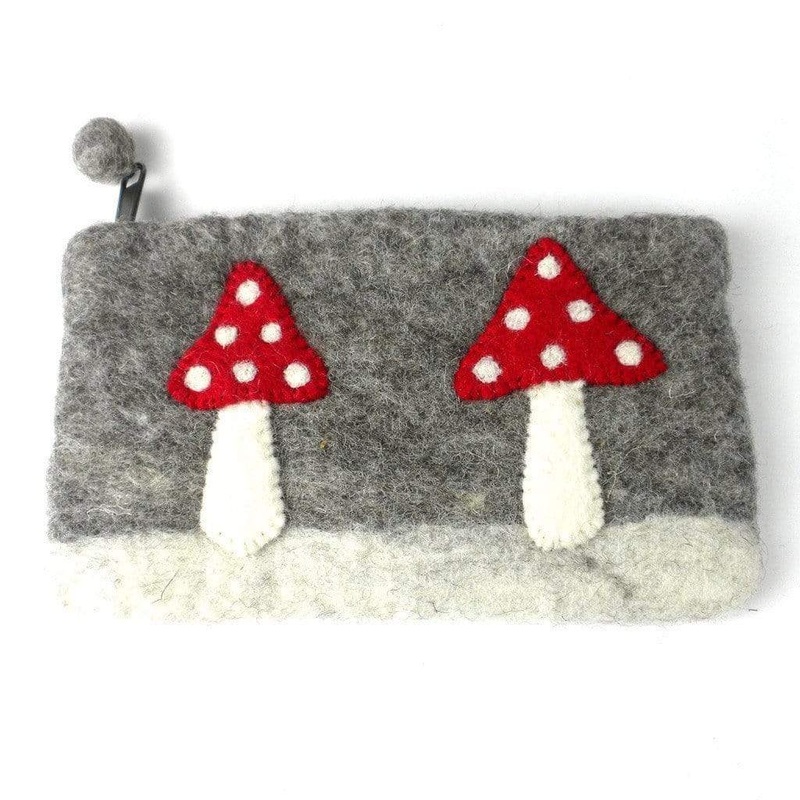 Handmade Felt Mushroom Clutch – Global Groove (P)