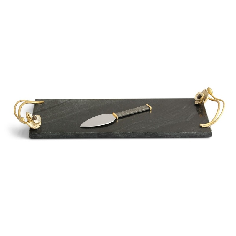 Michael Aram Anemone Small Cheese Board w/ Spreader