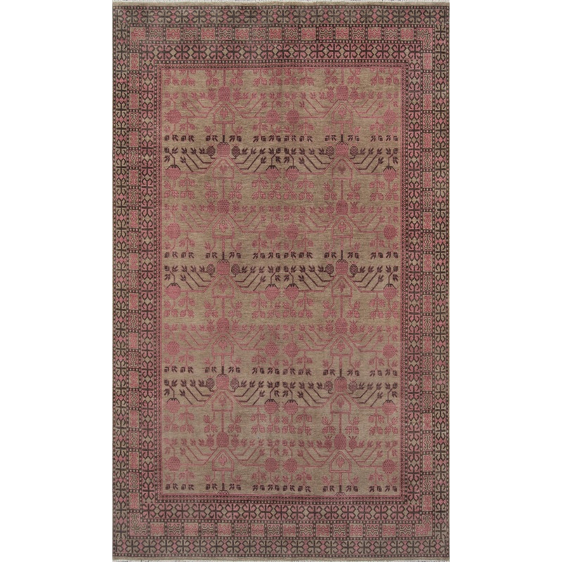 Momeni Banaras Oriental Hand Knotted Traditional Rectangle Indoor Area Rug