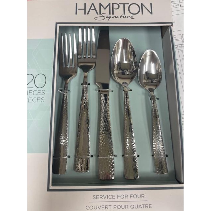 Prestige Hampton Forge Vento Hammered Flatware Set, Service for 4