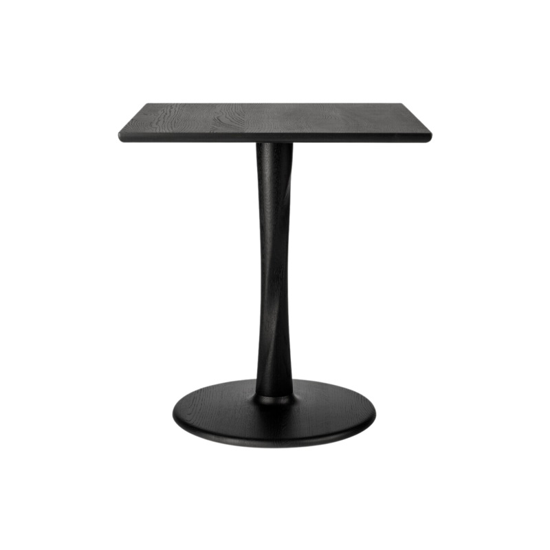 Torsion Square Dining Table – Black Oak