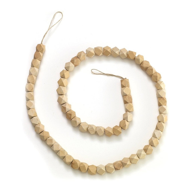 Geometric Wood Bead Garland