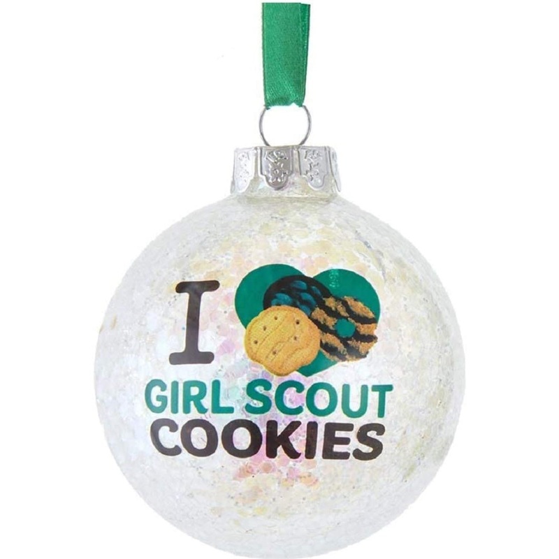 Kurt Adler Girl Scouts of the USA Glass Ball Ornament, Girl Scout Cookies, 3″
