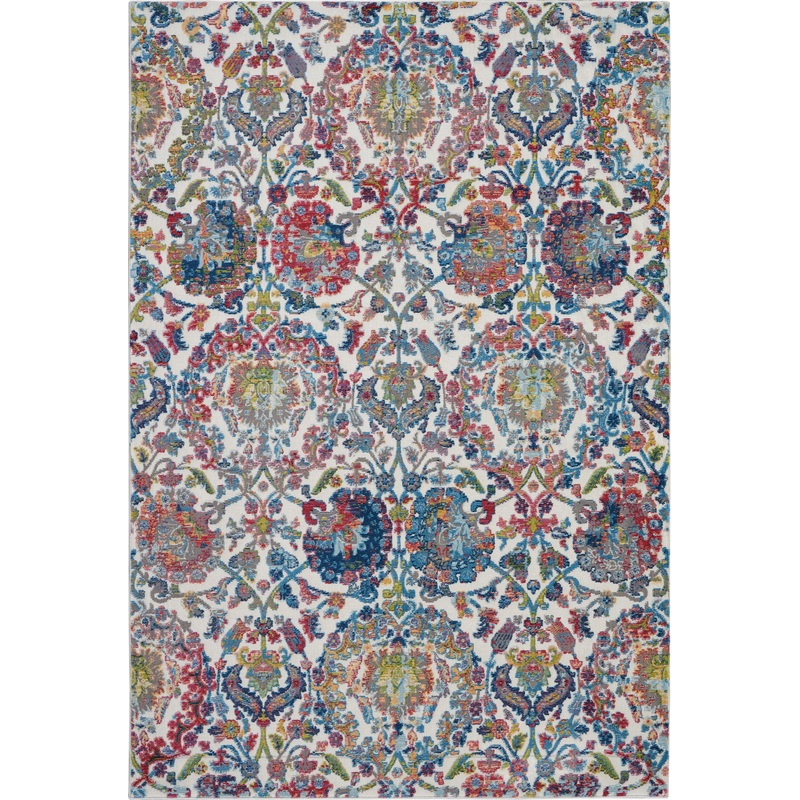 Nourison Ankara Global 4′ x 6′ Ivory/Blue Vintage Indoor Rug