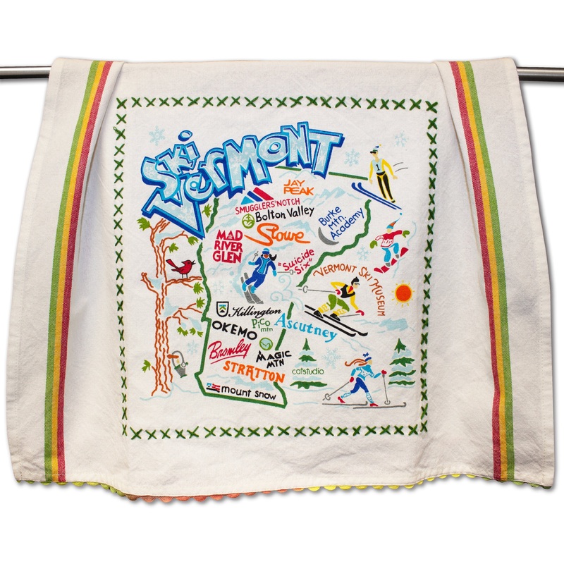 Ski Vermont Dish Towel