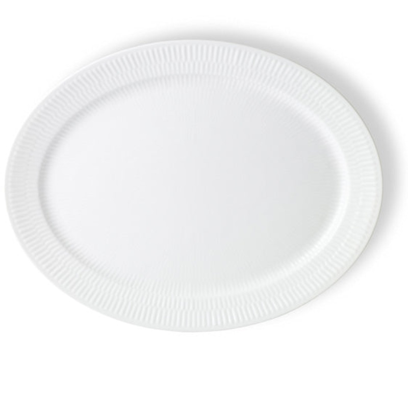 White Fluted Plain Serving Platter