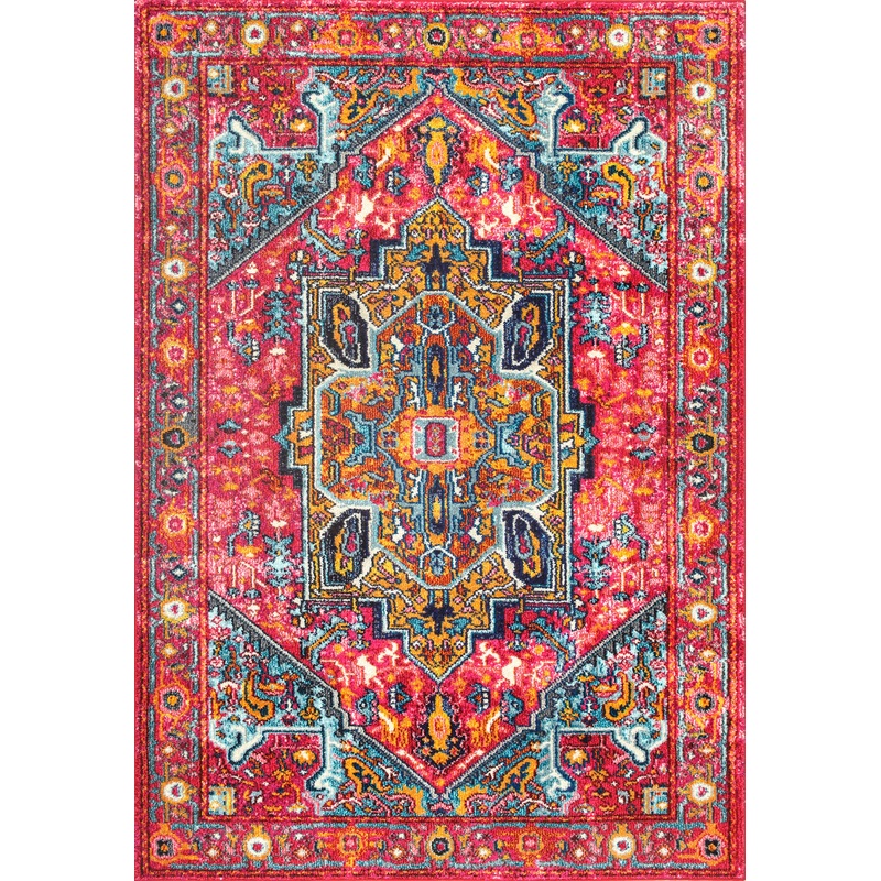 Cartouche Medallion Rug | Pink