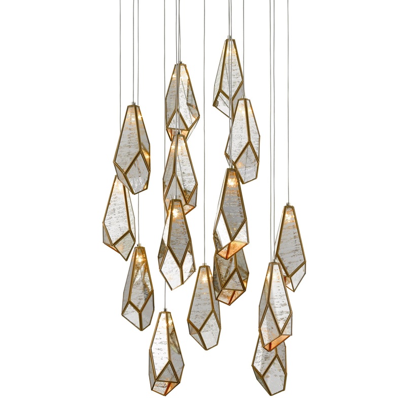 Glace Round  15-Light Multi-Drop Pendant