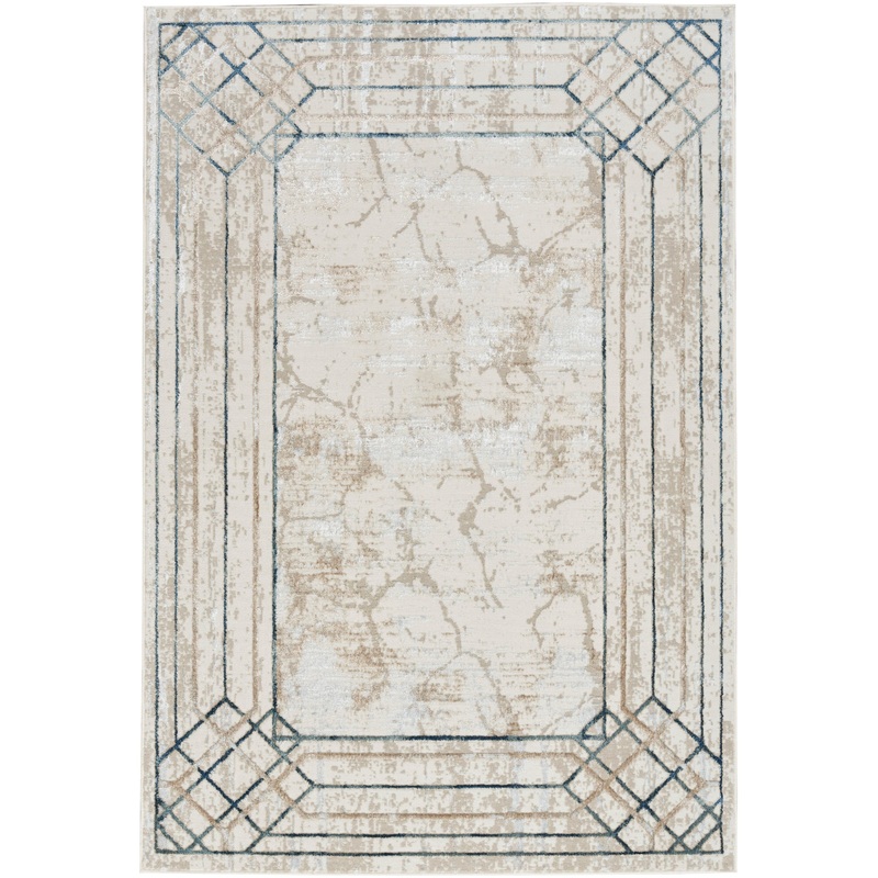 Nourison Glitz 3’11” x 5’11” Ivory/Taupe Mid-Century Modern Indoor Rug