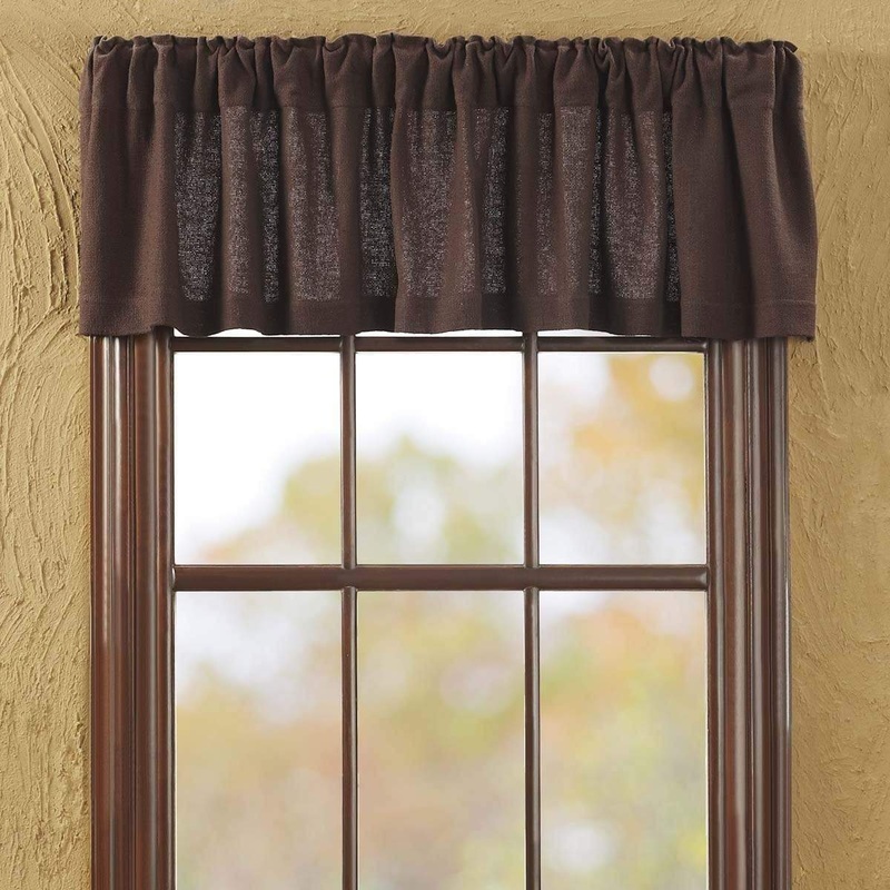 Burlap Chocolate Valance 16×72