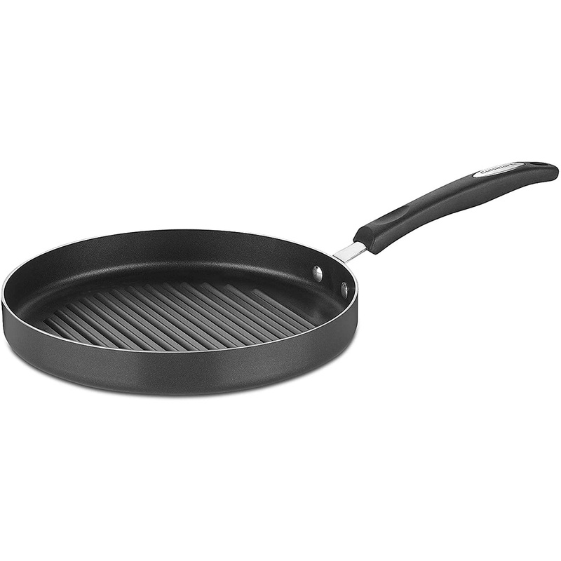 Cuisinart 2 Pack Aluminum 11″ grill and griddle pan set, Black