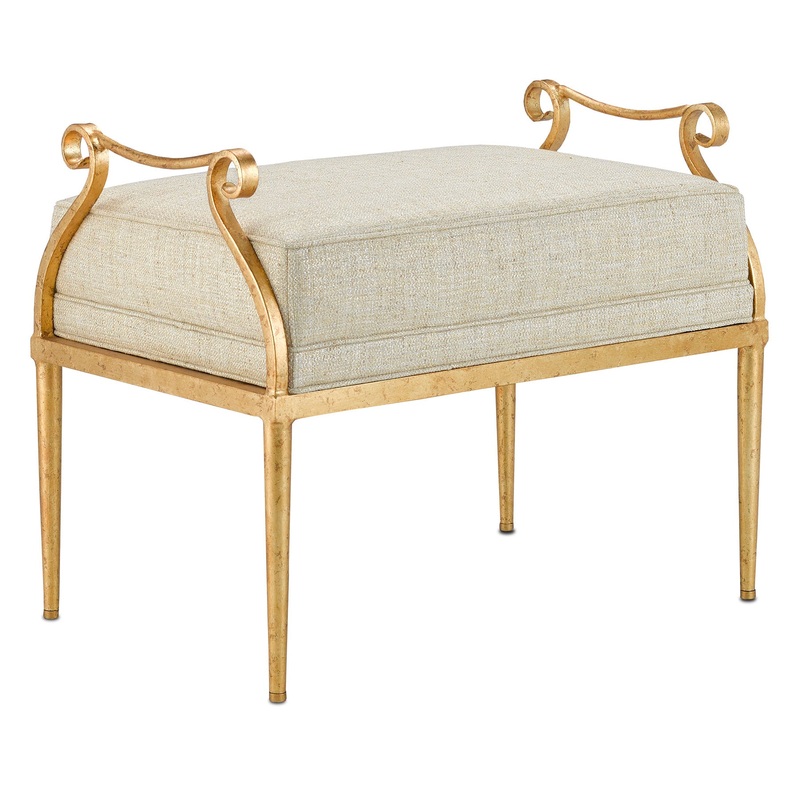 Genevieve Shimmer Gold Ottoman