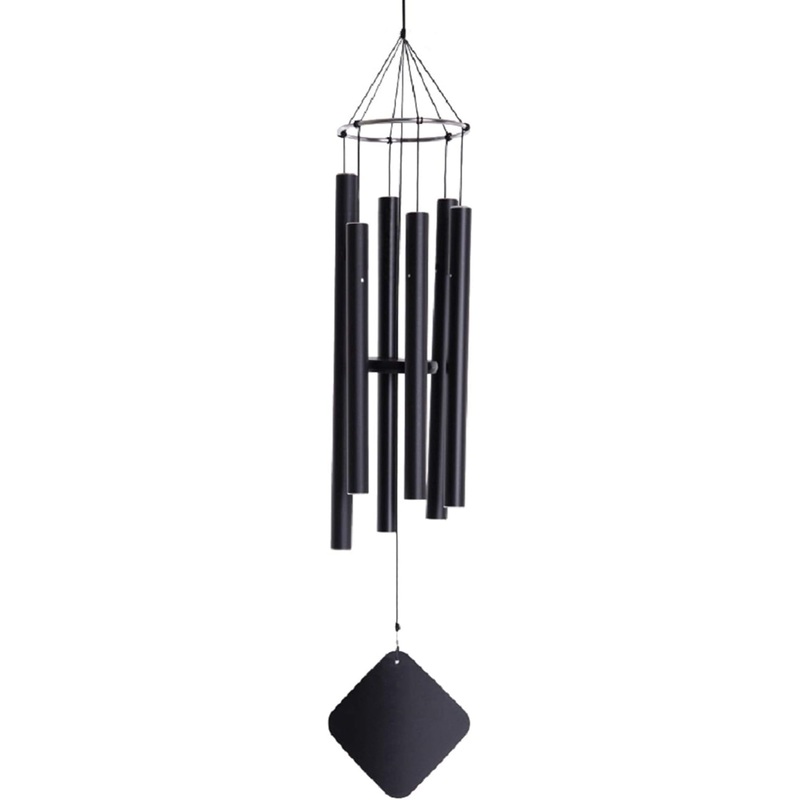 Music Of The Spheres Quartal Soprano Wind Chimes, Black, 30″