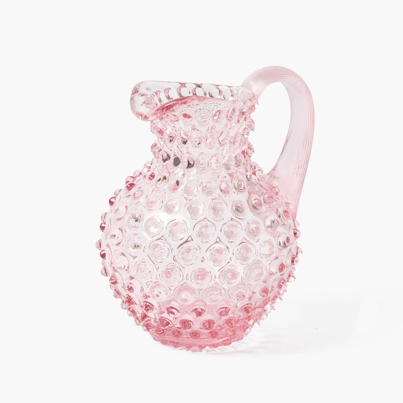 Small Rose Pink Hobnail Jug