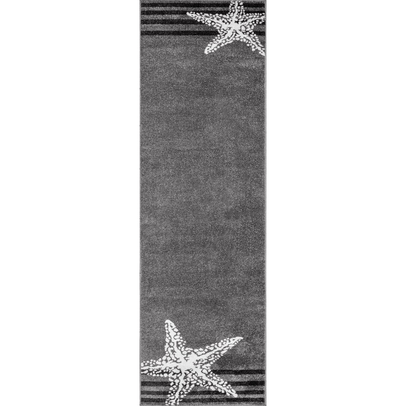 Striped Starfish Rug | Grey