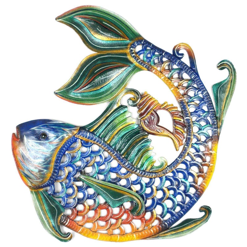 24 inch Painted Fish & Shell – Caribbean Craft