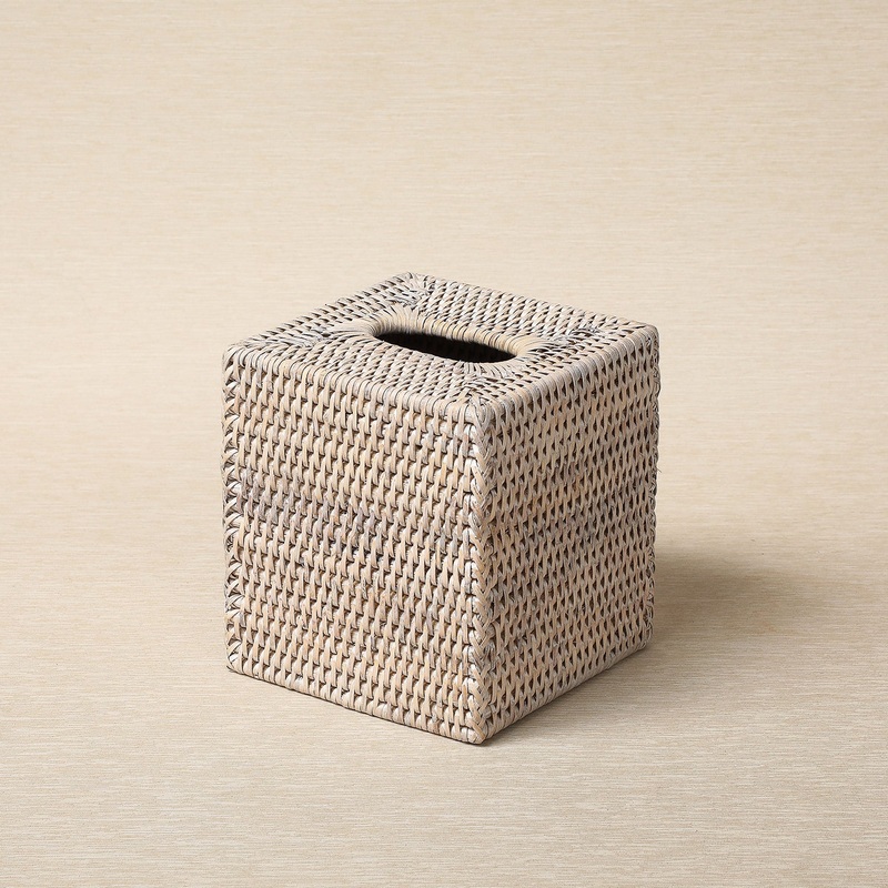 Square Rattan Tissue Box Cover