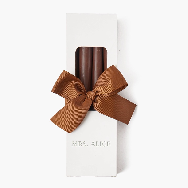 Chocolate Brown Candles (Set of 8)