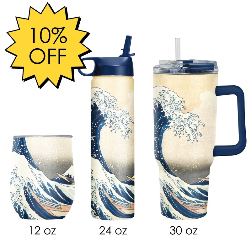 Hokusai “Great Wave” Insulated Drinkware Set of 3, 1 per size