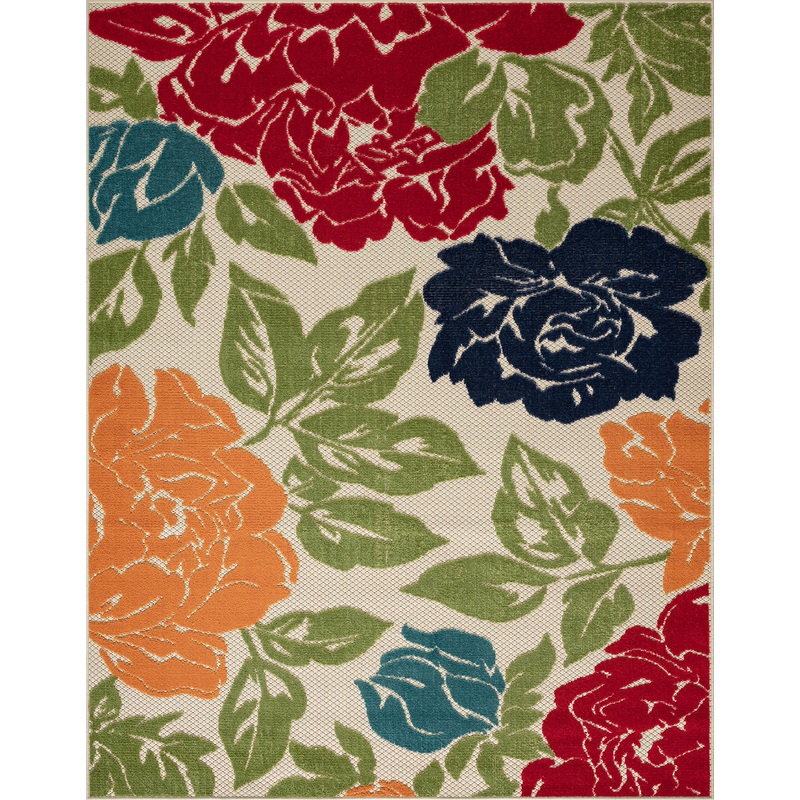 Tayse Floral Area Rug OAS16-Owen Modern Cut & Flat Weave Indoor/Outdoor Polypropylene
