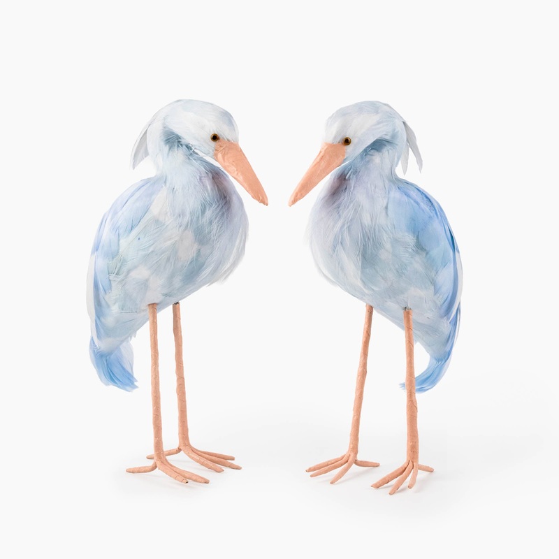 Blue Saskia Stork (Pair) – 25cm