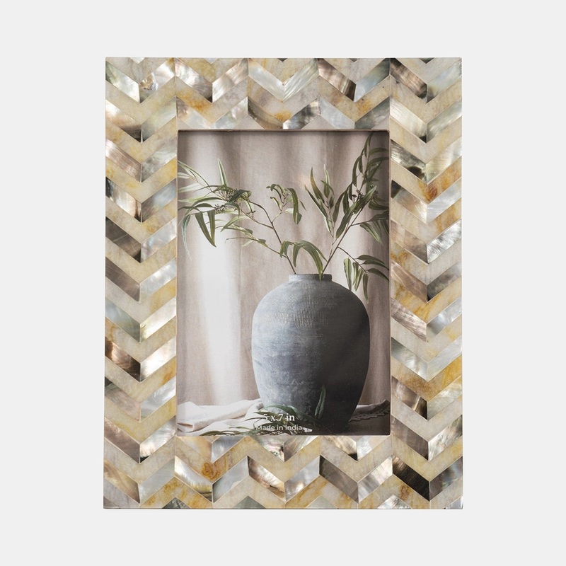 Capiz Chevron Photo Frame