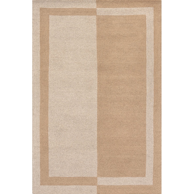 Gino Two-Tone Bordered Wool Rug | Beige