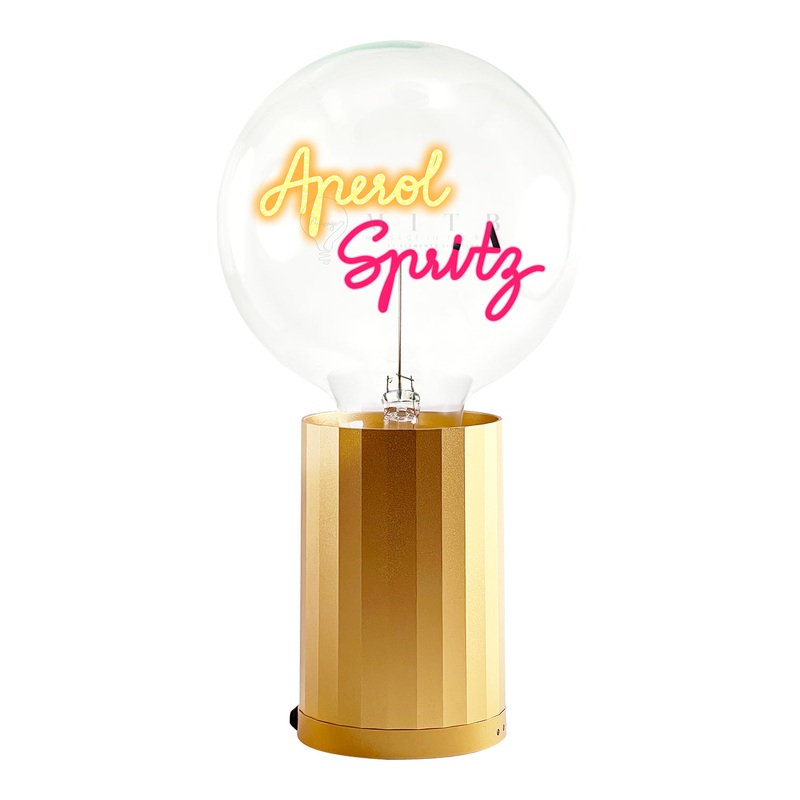 MITB Bulb APEROL SPRITZ Amber/ Red with Base Table Lamp PORTABLE