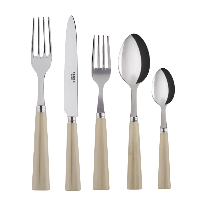 5 Piece Place Setting, Faux Horn
