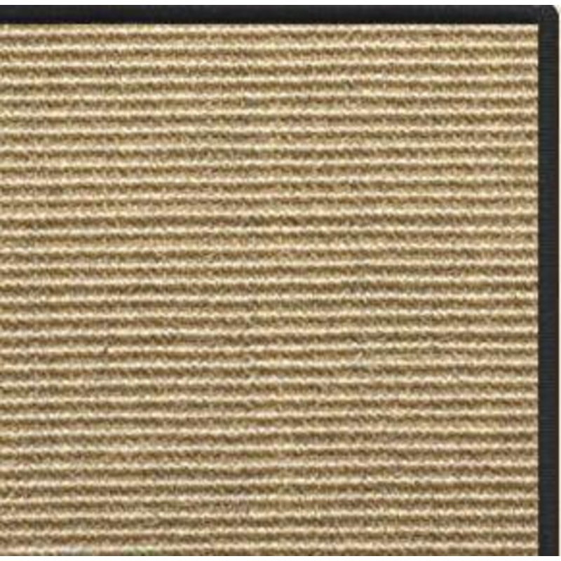 Bone Sisal Rug with Black Serged Border
