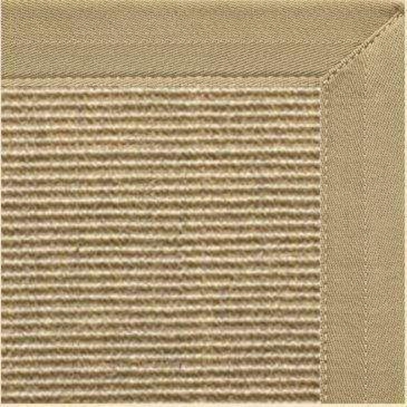 Bone Sisal Rug with Canvas Khaki Border