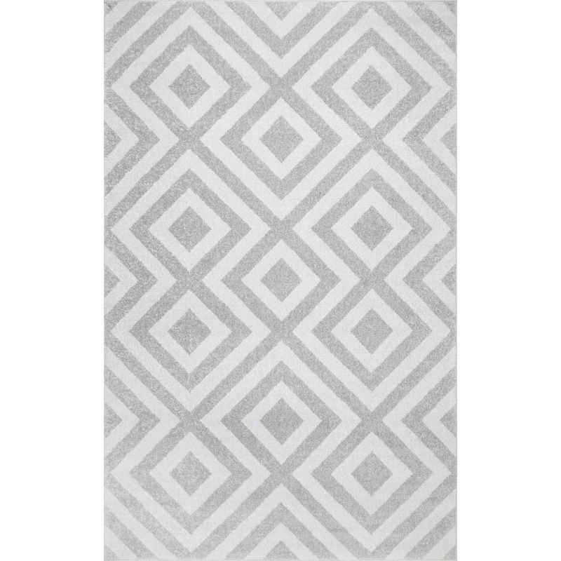 Chevron Stripes Rug | Light Grey
