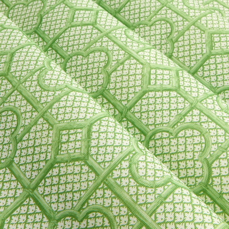 Green Bamboo Trellis Fabric