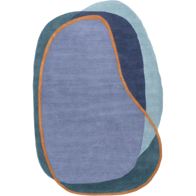 Greenwich Abstract Wool Rug | Blue Multicolor
