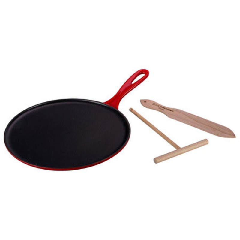 Le Creuset Crpe Pan with Rteau and Spatula – Cerise